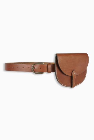 Tan Leather Saddle Bag Belt